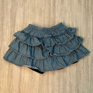 Hanna Andersson tiered ruffle denim skort